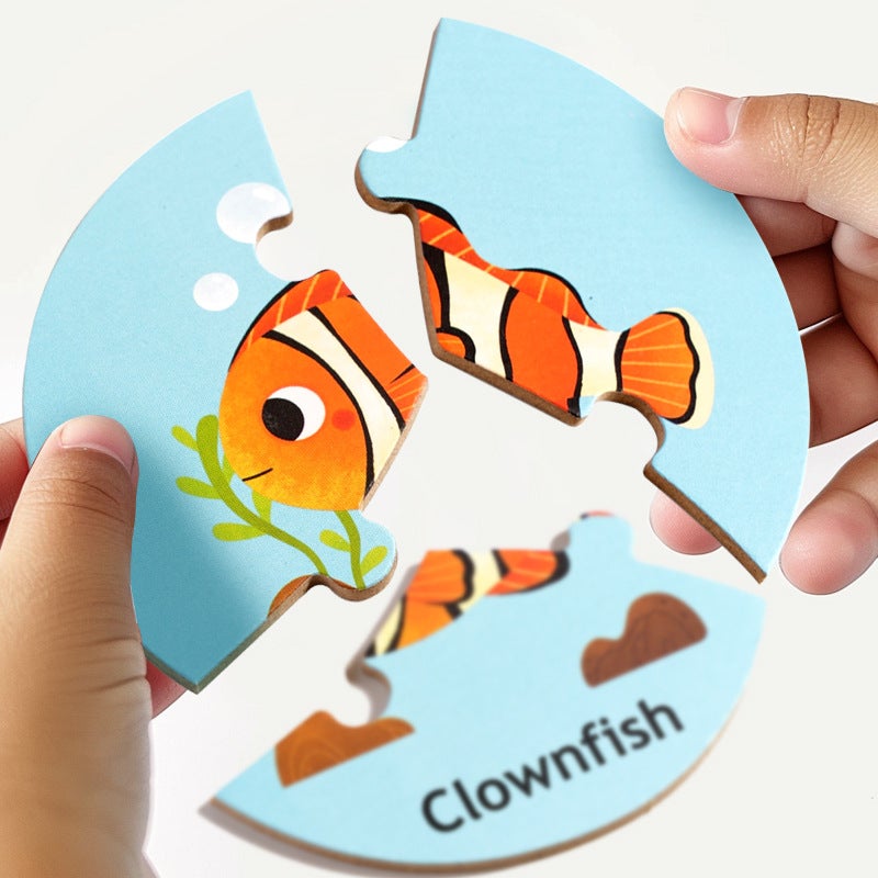 Children'S Puzzle Board Game Wooden Matchmaking Animal Ocean Matching Puzzle Mood Logic Training Toy - Image 4